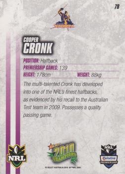 2010 NRL Champions #078 Cooper Cronk Back
